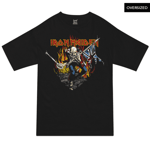 Iron Maiden - Trooper Flamed Battlefield Oversized T-Shirt