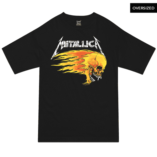 Metallica - Flaming Skull Tour Oversized T-Shirt
