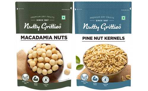 Exotic Nuts Combo - Pine Nuts, Macadamias Each Pack 100g - 200g