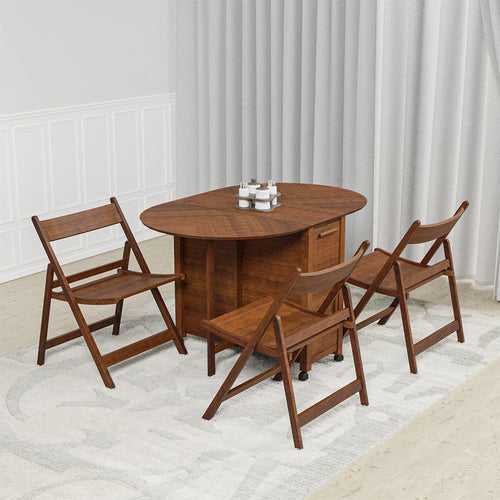 Nilkamal Carven 4 Seater Dining Set (Walnut)