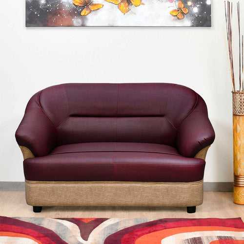 Nilkamal Bright 2 Seater Fabric Sofa (Maroon/Beige)