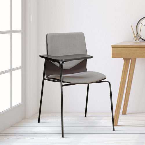 Nilkamal Zing Visitor Chair with Depth Adjustable Writing Pad (Walnut Brown & Black)