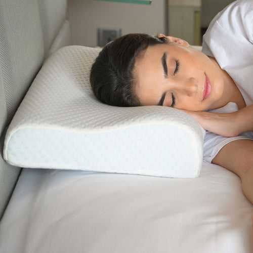 Cervical Pillow for Neck Pain | Contoured Orthopedic Memory Foam Pillow with Cooling Gel