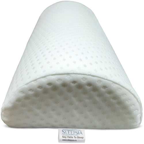 Half Moon Multi-Purpose Memory Foam Pillow- White