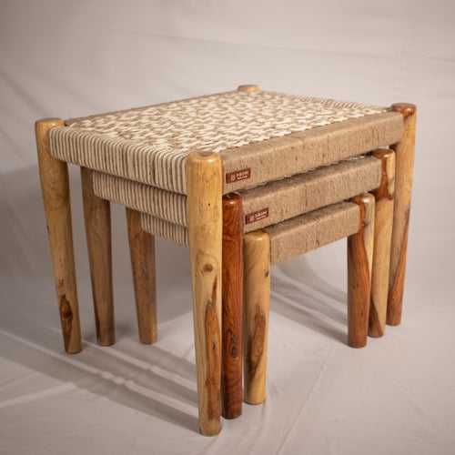 Braided Stool Nest - Set of 3