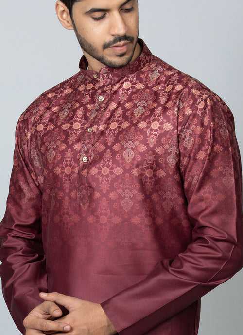 Printed Red Kurta Set