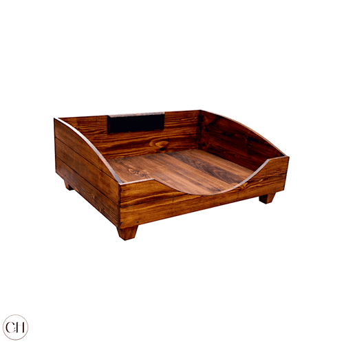 Laika - Solid Wood Dog Bed with Name Plate
