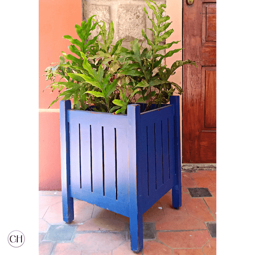 Zinnia - Rustic Wooden Planter in Distressed Finish