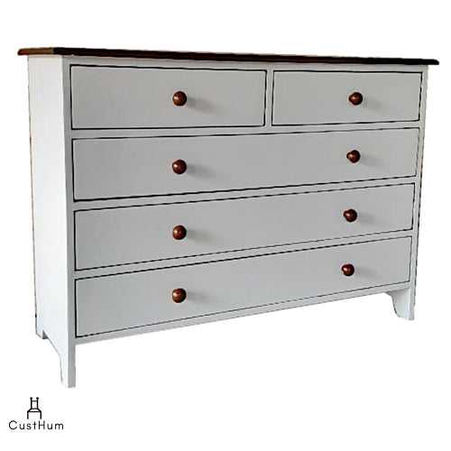 Armorica - Two-tone Solid Wood Chest of Drawers