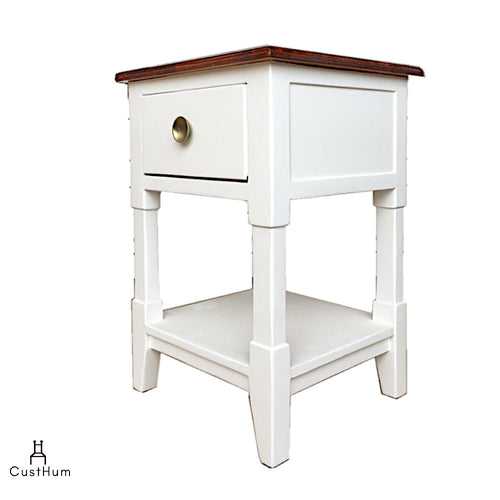 Daisy - Two-tone Solid Wood Bedside Lamp Table