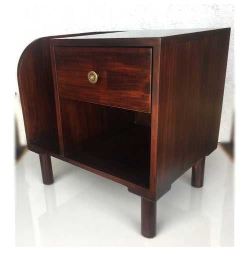 Lotus - Elegant Solid Wood Side Table with Vertical Open Space