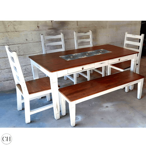 Geranium - 6-Seater Dining Set with Cutlery Drawers
