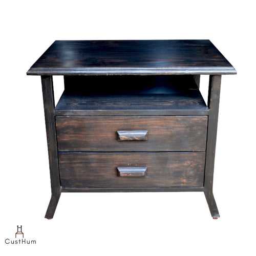 Mansion - Colonial-style Solid Wood Side Table with Handmade Handles