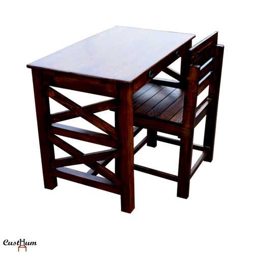 Skriva - Rustic Solid Wood Study Table with Drawers