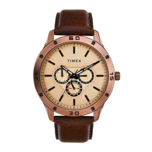 Timex Men Brown Round Dial Analog Watch - TW000U915