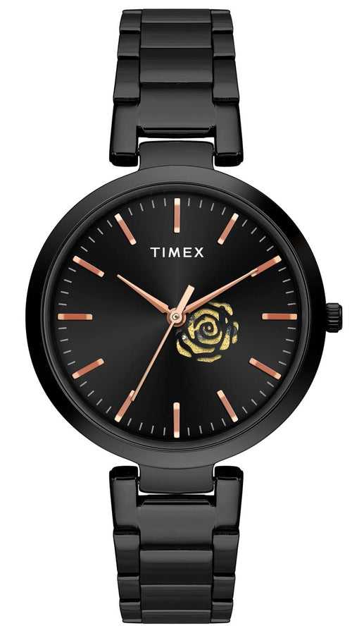 Timex Women Black Round Dial Analog Watch - TW000X225