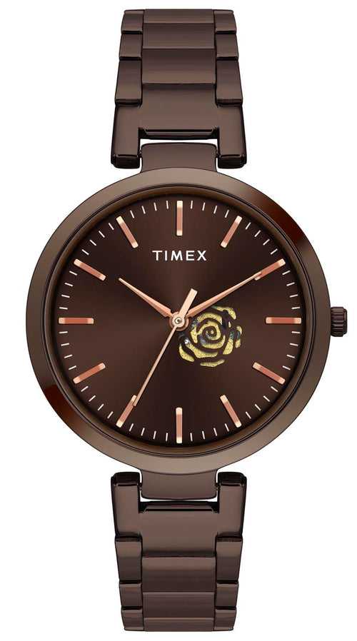 Timex Women Brown Round Dial Analog Watch - TW000X227