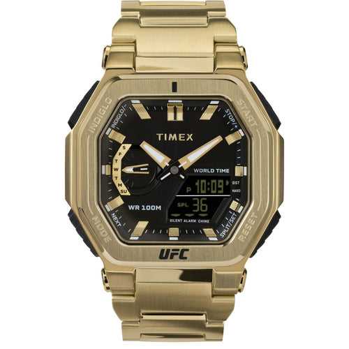 Timex UFC Strength Men Black Octogonal Analog-Digital Watch - TW2V84500X6