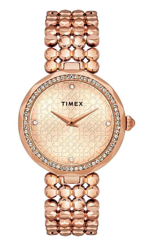 Timex Fria Women Rose Gold Round Dial Analog Watch - TWEL13900