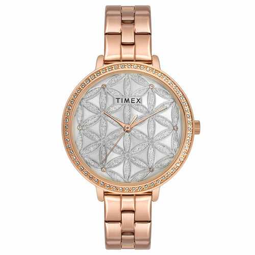 Timex Women Silver Round Dial Analog Watch - TWEL14708