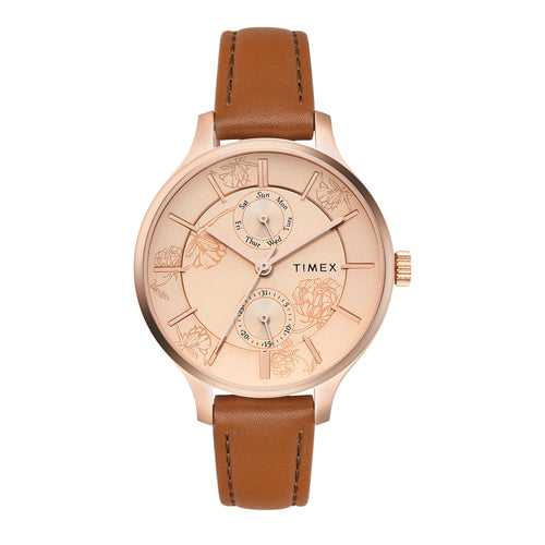 Timex Women Rose Gold Round Dial Analog Watch - TWEL14823