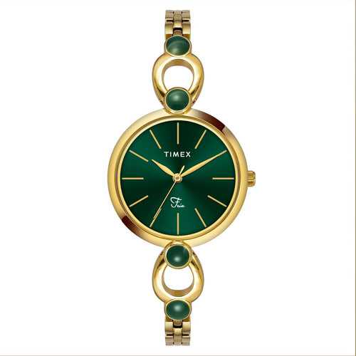 Timex Fria Green Round Dial Analog Women Watch - TWEL18104