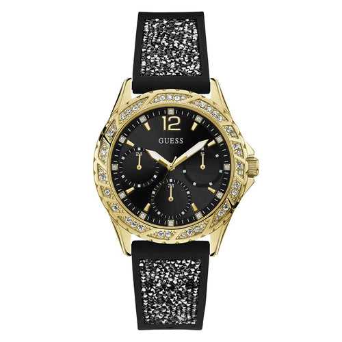 Guess Women Black Round Dial Analog Watch - U1096L3M