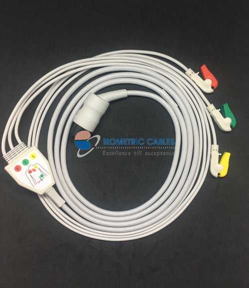 BPL 3 Lead ECG Monitoring Cable(Clip) Compatible with Schiller /Welcare