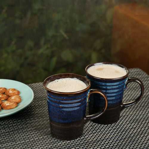 'Midnight Blue' Ceramic Coffee Mug (Set of 2)