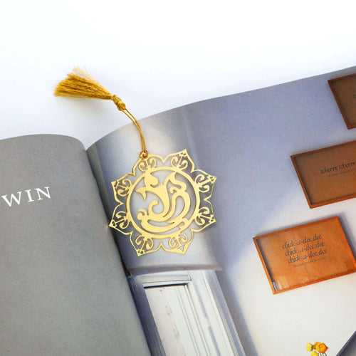 Ganpati in lotus Golden Brass Metal Bookmark