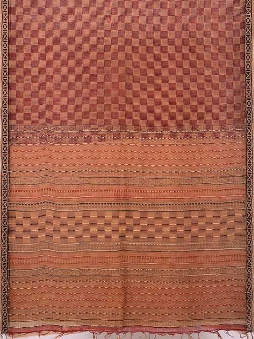 Natural Dye Block Print Silk Sari