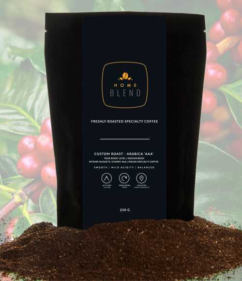 Ground Coffee - Custom Roast Arabica 'AAA' + Cherry 'AAA' - Pack of 250g