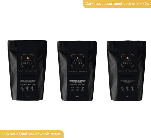 Dark Roast Coffee Sampler Pack - Pack of 3 x 75g