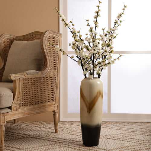 White Cherry Blossom Faux Flower Stick (Single)