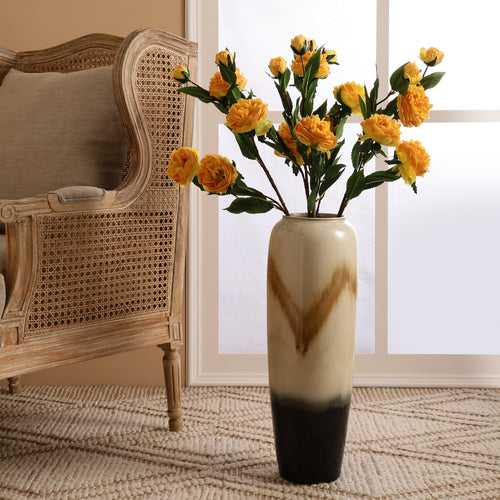 Sunshine Yellow Rose Faux Flower Stick (Single)