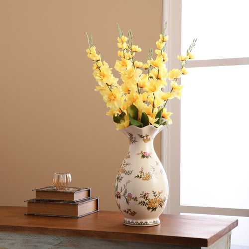 Yellow Gladiolus Faux Flower Stick (Single)
