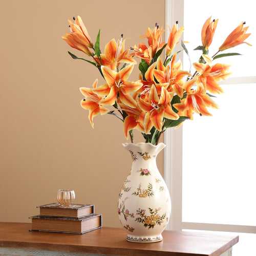 Blooking Orange Lily Faux Flower Stick (Single)