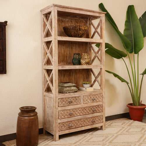 Teak Wooden Book Shelf