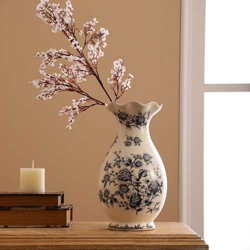 Floral Ceramic Vase Large (Blue)