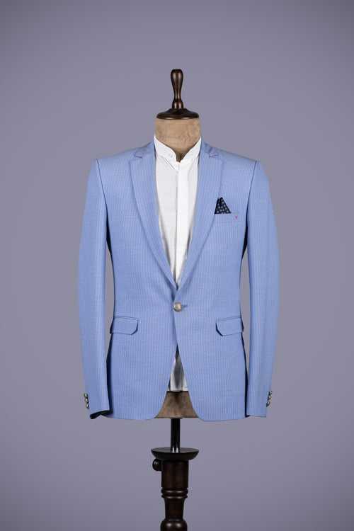 Sky Blue Italian Suiting Sports Blazer for Men