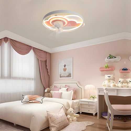 Cloud Kid's Room Chandelier Ceiling Fan with Remote Control