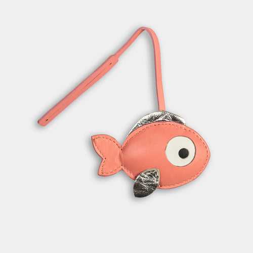 Pink Fish - Leather Charm