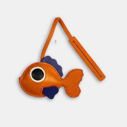 Orange Fish - Leather Charm
