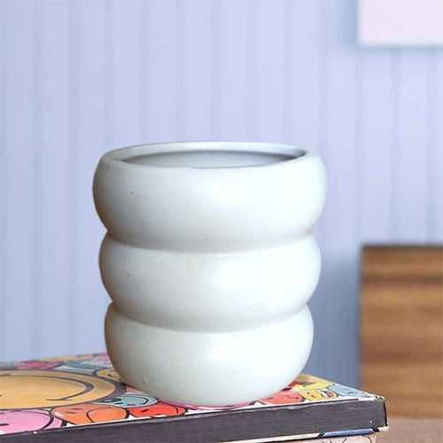 4.5 inch (11 cm) Ring Design Round Ceramic Pot