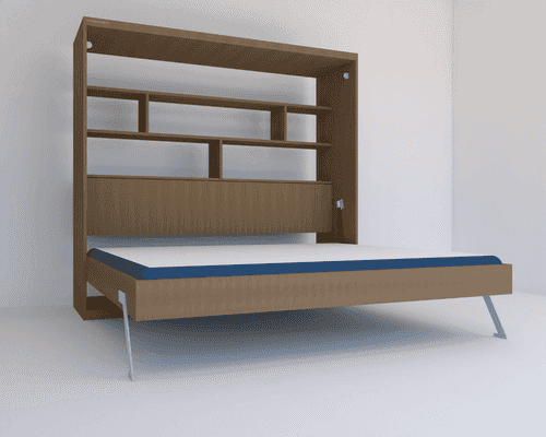 Queen Size Horizontal Bed With Storage & Foldable Table