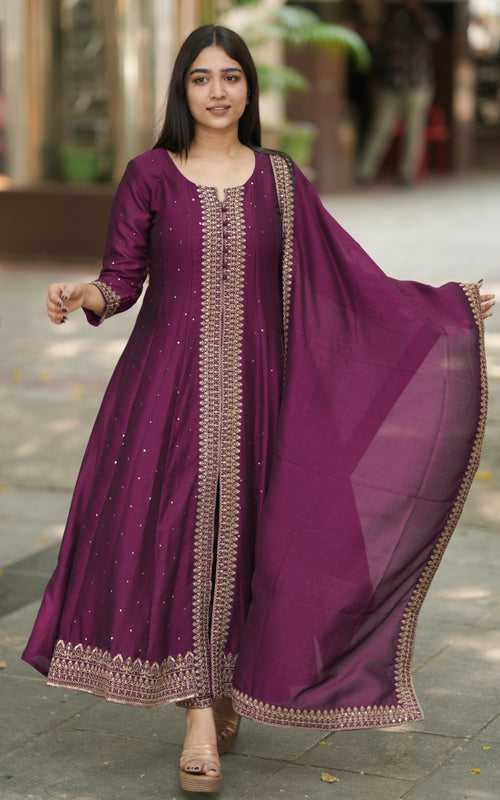 Poshika Plum (Kurti+Pant+Dupatta)