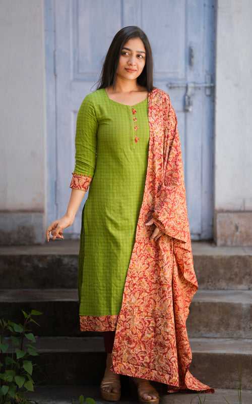 Pragathi Mehandi Green (Kurti+Dupatta)