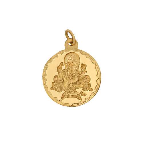 2.5 Gm Round Ganesh 24k (999) Yellow Gold Pendant