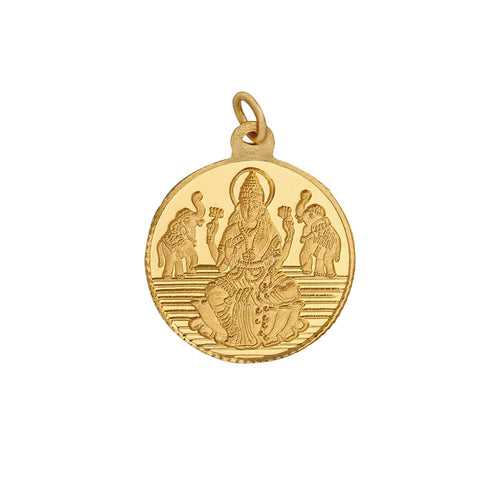 5.2 Gm Round Lakshmi 24k (999) Yellow Gold Pendant