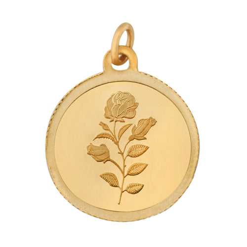 2 Gm Round Rose 24k (999) Yellow Gold Pendant